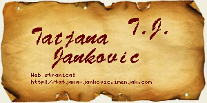 Tatjana Janković vizit kartica